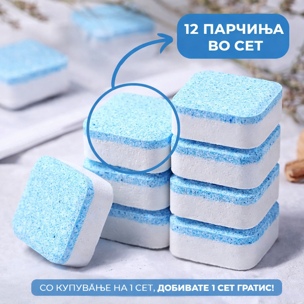 CleanWash таблети – Чиста машина, свежа облека – 1+1 ГРАТИС!