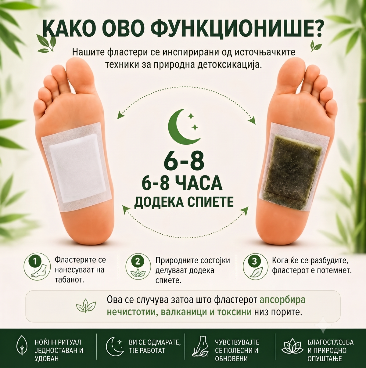 2+1 ГРАТИС Kinoki Detox фластери – исчисти го телото, освежи ја енергијата (30 ПАРЧИЊА)
